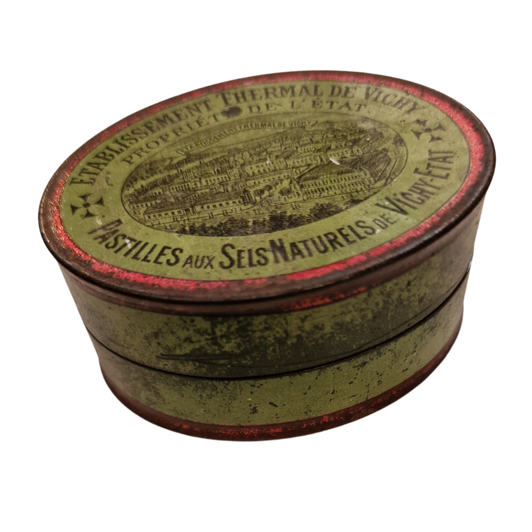 French Sweetie Tin with vintage Mother of Pearl buttons